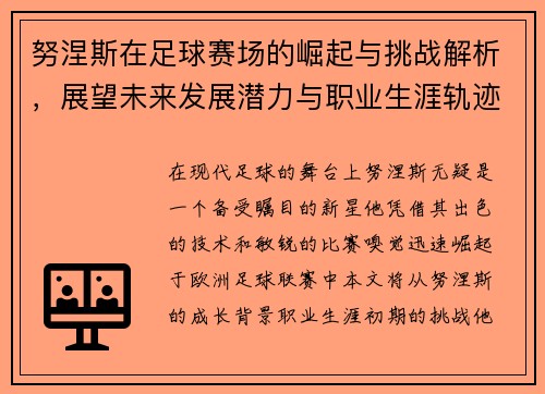努涅斯在足球赛场的崛起与挑战解析，展望未来发展潜力与职业生涯轨迹